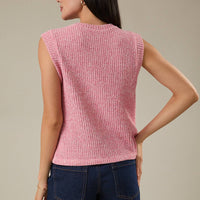 Crew Neck Sleeveless Muscle Boucle Tank Top