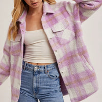 Brushed Flannel Jacket - Pink