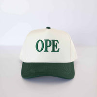 OPE Hat - Dark Green & Cream