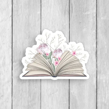 Floral Book Vinyl Sticker