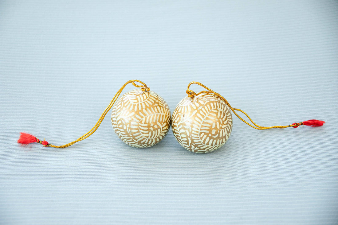 Swirls of Gold Christmas Ornament