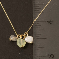 Stone And Pearl Charms Dainty Chain Necklace