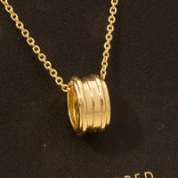 Gold Dipped Dainty Ring Pendant Necklace - Gold