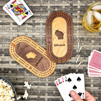 Wisconsin Mini Travel Cribbage Board Set: Mayville Wisconsin