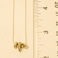 Abstract Metallic Bead Charms Chain Necklace - Gold