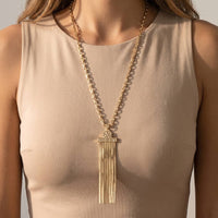 Herringbone Tassel Pendant Long Necklace