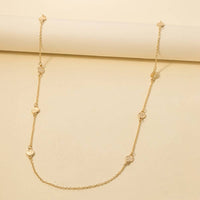 Mini Coins Station Long Chain Necklace: Gold/Silver