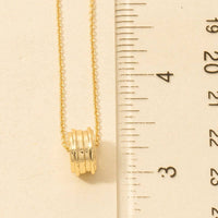 Gold Dipped Dainty Ring Pendant Necklace - Gold