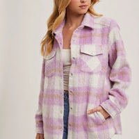 Brushed Flannel Jacket - Pink