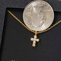 Secret Box Cubic Zirconia Mini Cross Charm Necklace