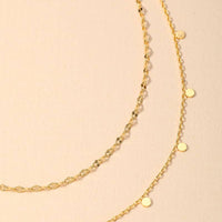 Dainty Layered Coin Choker Necklace - Gold