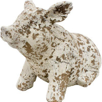 Decorative Distressed Resin Pig