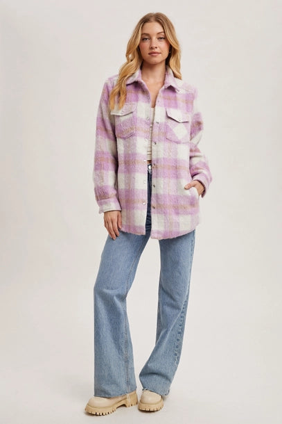 Brushed Flannel Jacket - Pink