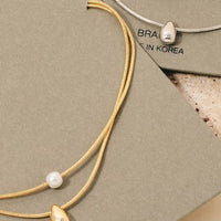 Pearl And Tear Charm Layered Chain Necklace
