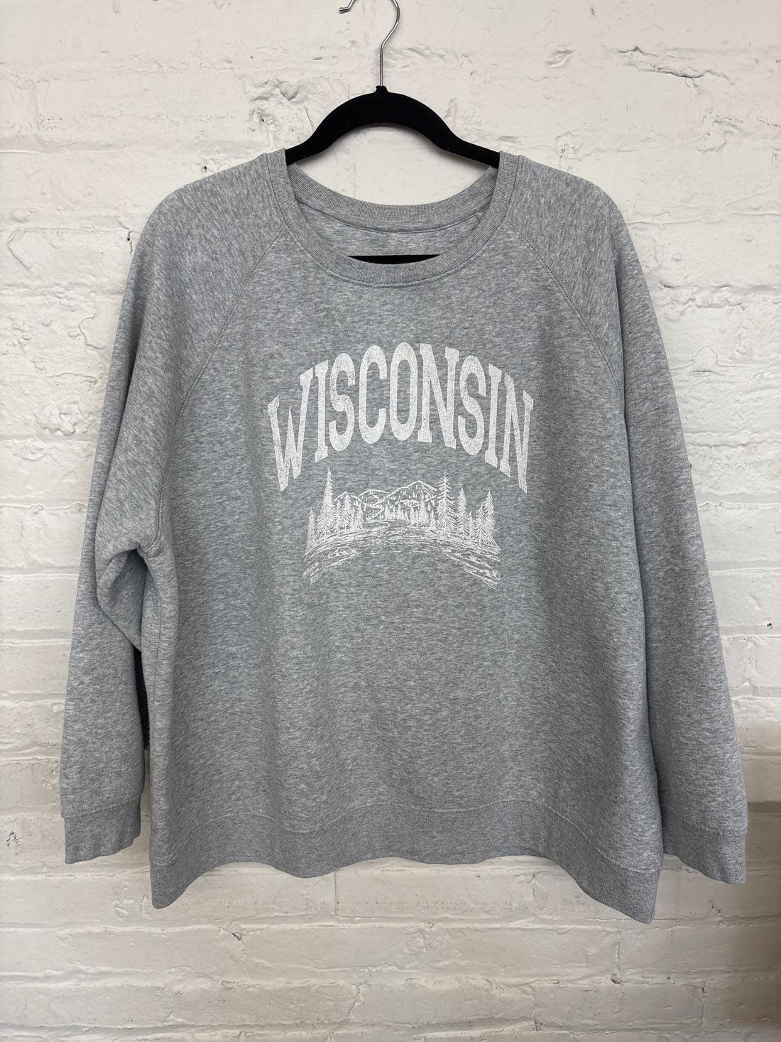 Repurposed Sweatshirt with Wisconsin Patch