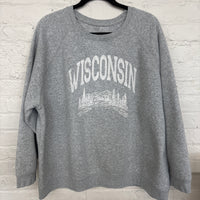 Repurposed Sweatshirt with Wisconsin Patch