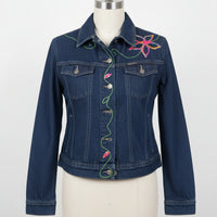 Repurposed Jacket with Dandelion + Flowers Patch