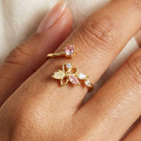 Floral Open Twist Ring: Gold