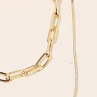 Double Chain Layered Necklace - Gold