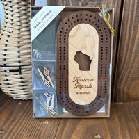 Wisconsin Mini Travel Cribbage Board Set: Horicon Marsh