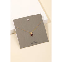 Rhinestone And Opal Heart Pendant Necklace