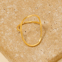 Curved Oval Minimalist Ring