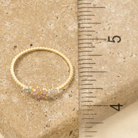 Delicate Gold Dipped Cubic Zirconia Floral Ring