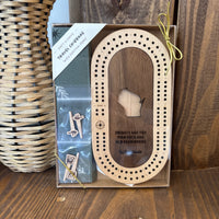 Wisconsin Mini Travel Cribbage Board Set: Fish Frys + Old Fashioneds