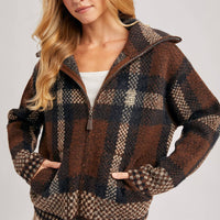 Plaid Knit Jacket