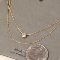 Layered Chain Stud Charm Necklace