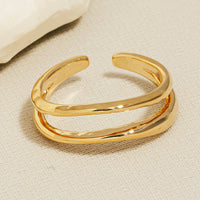 Gold Dipped Two Row Gold Ring