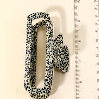 Assorted Acetate Pattern Rectangle Hair Claw Set: MULTI