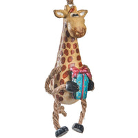 Giraffe With Christmas Gift Ornament