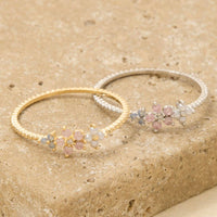 Delicate Gold Dipped Cubic Zirconia Floral Ring