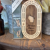 Wisconsin Mini Travel Cribbage Board Set: Horicon Marsh