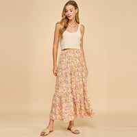 Yellow Floral Maxi Skirt