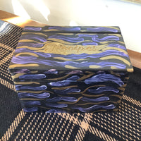 Wooden Recipe Box - Blue + Gold