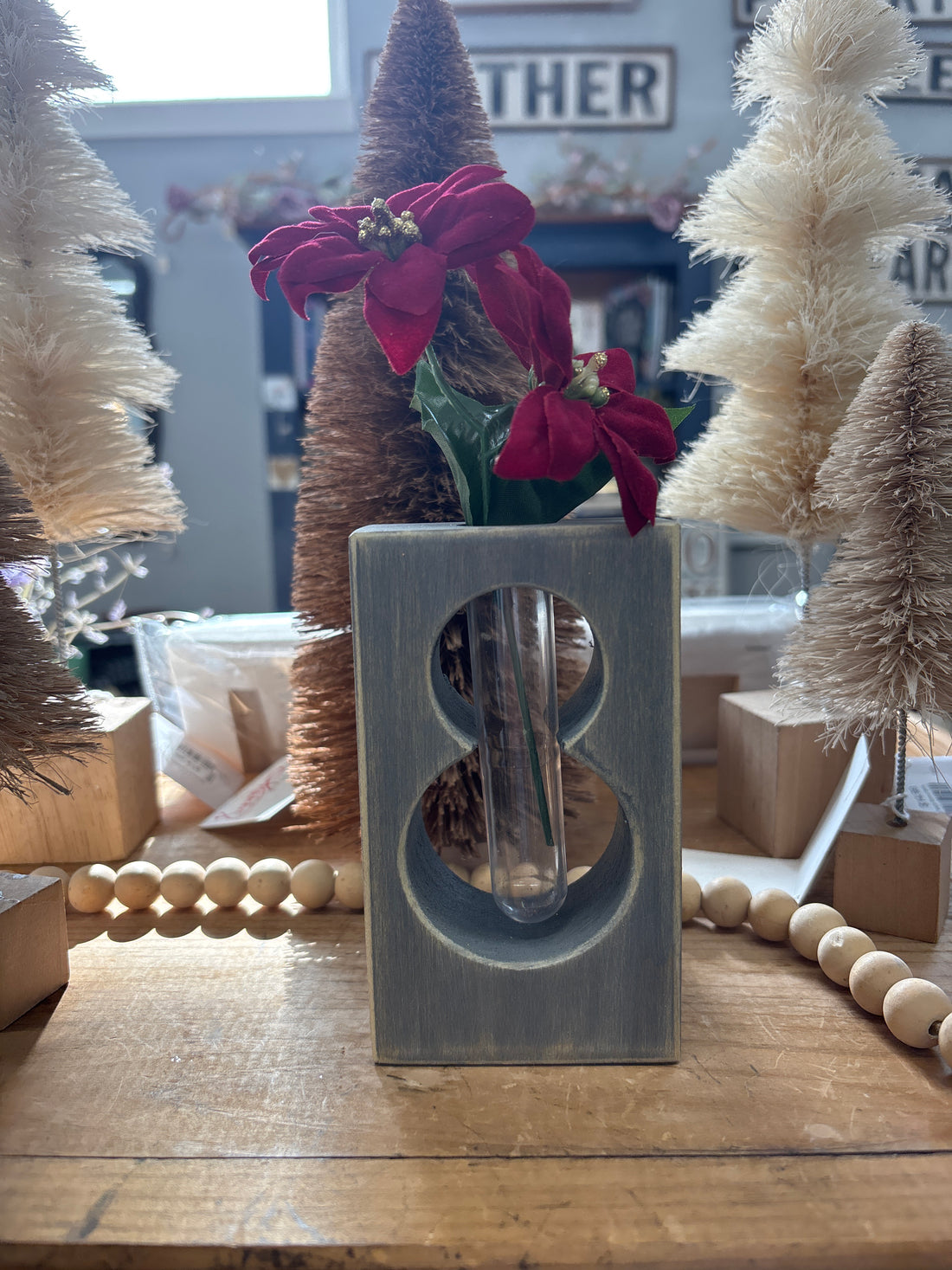 Snowman Wooden Vase