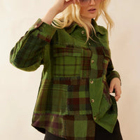 Emma Dawn Patchwork Shacket - Green
