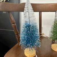 Bottle Brush Trees with Snow Frosted Top