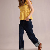 Bohera Angelina Yellow Gingham Top - Yellow