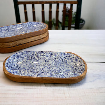 Blue Wood Platter