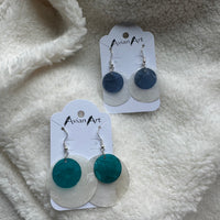 Double Circle Shell Drop Earrings