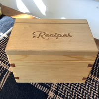 Wooden Recipe Box - Natural