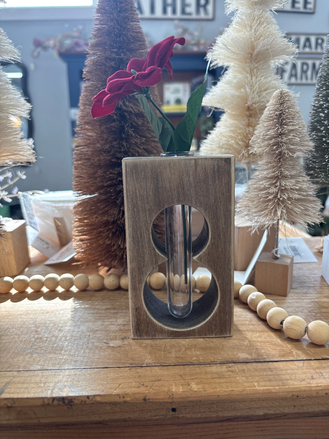 Snowman Wooden Vase