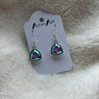 Triangular Gemstone Drop Earrings