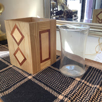 Wooden Decorative Glass Vase Holder