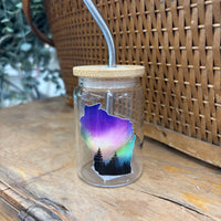 Wisconsin Aurora + Trees Shot Glass