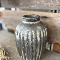 Gray Ridged Vase