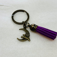 Gold Moon + Rabbit Charm Diffuser Keychain